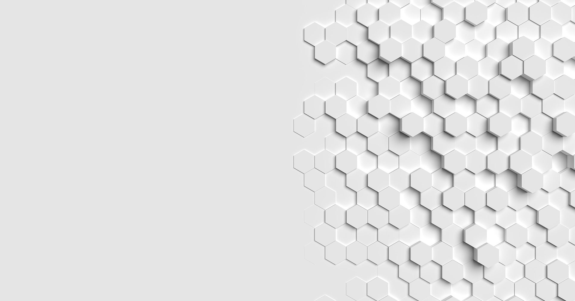 Abstraktes Bild mit einem Muster aus erhabenen weißen Sechsecken auf der rechten Seite, wodurch ein 3D-Wabeneffekt entsteht, der an die komplexe Natur eines Hinweisgebers erinnert. Die linke Seite hat einen schlichten hellgrauen Hintergrund.