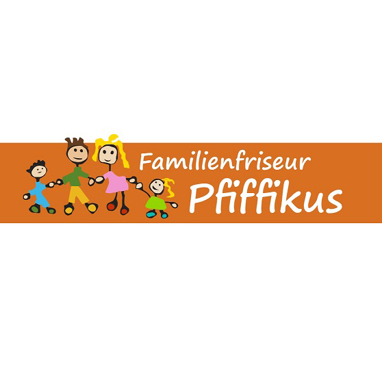 Eine Karikaturzeichnung einer vierköpfigen Familie, die sich an den Händen hält, befindet sich über dem Text Familienfriseur Pfiffikus auf einem orangefarbenen Hintergrund. Die Familie besteht aus zwei Erwachsenen und zwei Kindern, die alle lächeln. Eine Karikaturzeichnung einer vierköpfigen Familie, die sich an den Händen hält, befindet sich über dem Text Familienfriseur Pfiffikus auf einem orangefarbenen Hintergrund. Die Familie besteht aus zwei Erwachsenen und zwei Kindern, die alle lächeln.