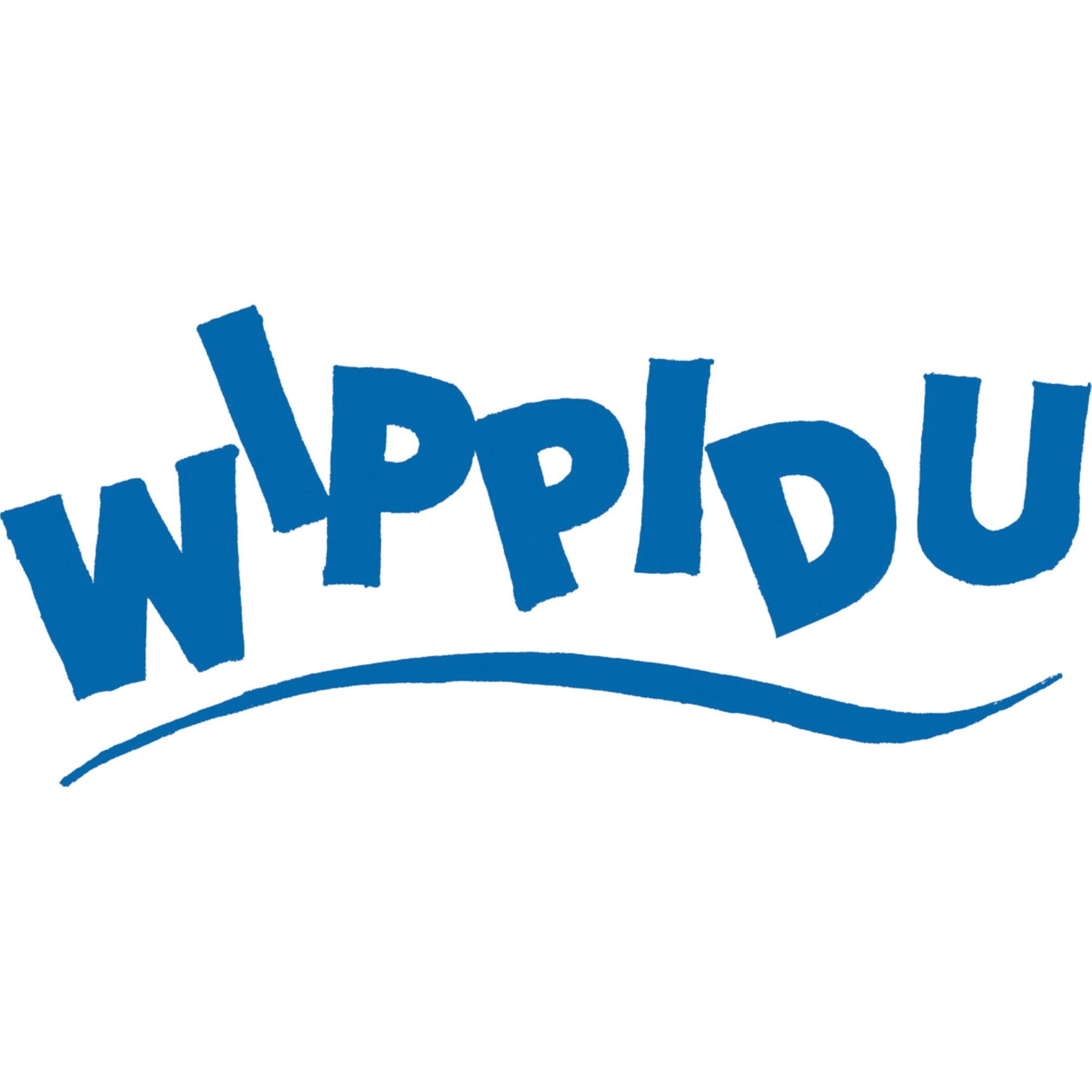 Das Bild zeigt das Wort WIPPIDU in fetten, verspielten blauen Buchstaben mit einer geschwungenen blauen Linie darunter, alles auf einem weißen Hintergrund. Das Bild zeigt das Wort WIPPIDU in fetten, verspielten blauen Buchstaben mit einer geschwungenen blauen Linie darunter, alles auf einem weißen Hintergrund.